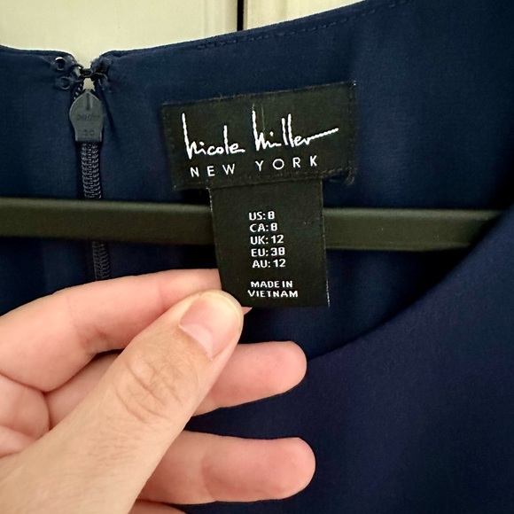 Nicole Miller Navy Midi dress with pockets - Picture 4 of 5